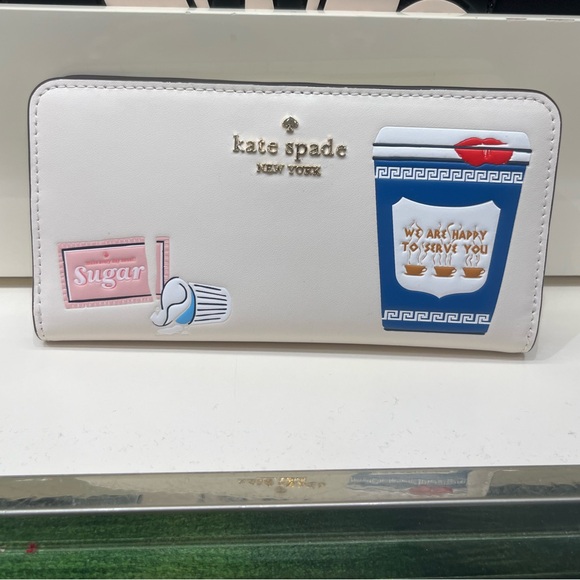 NWT Kate spade ♠️ Coffee Break Large Slim Bifold Wallet - Picture 2 of 6